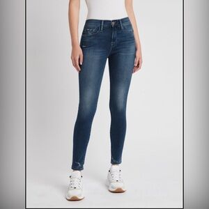 Frame Denim Women's Dark Blue MidRise Le Skinny de Jeanne Crop Skinny Jeans